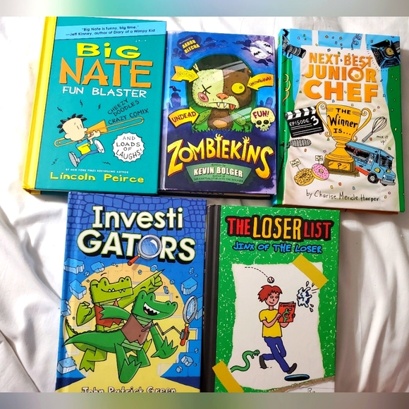 :* lot of 5 books the loser list big nate zombiekins investigators junior chef - Picture 1 of 12
